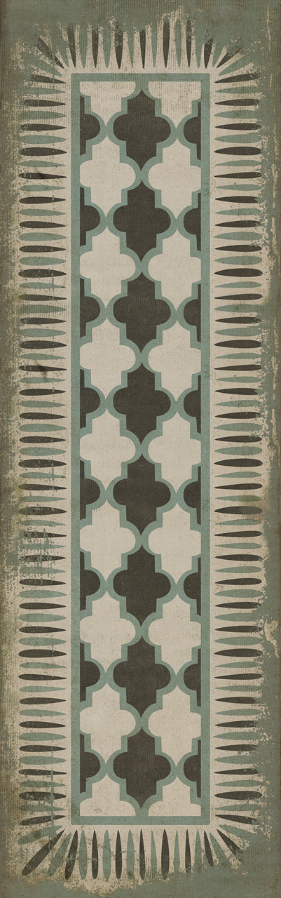 Classic Pattern 10 Taj Mahal - vinyl floor cloth sizes 26x83, 36x115