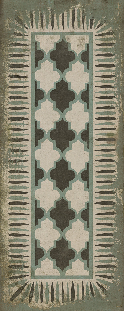 Classic Pattern 10 Taj Mahal - vinyl floor cloth sizes 30x75, 36x90