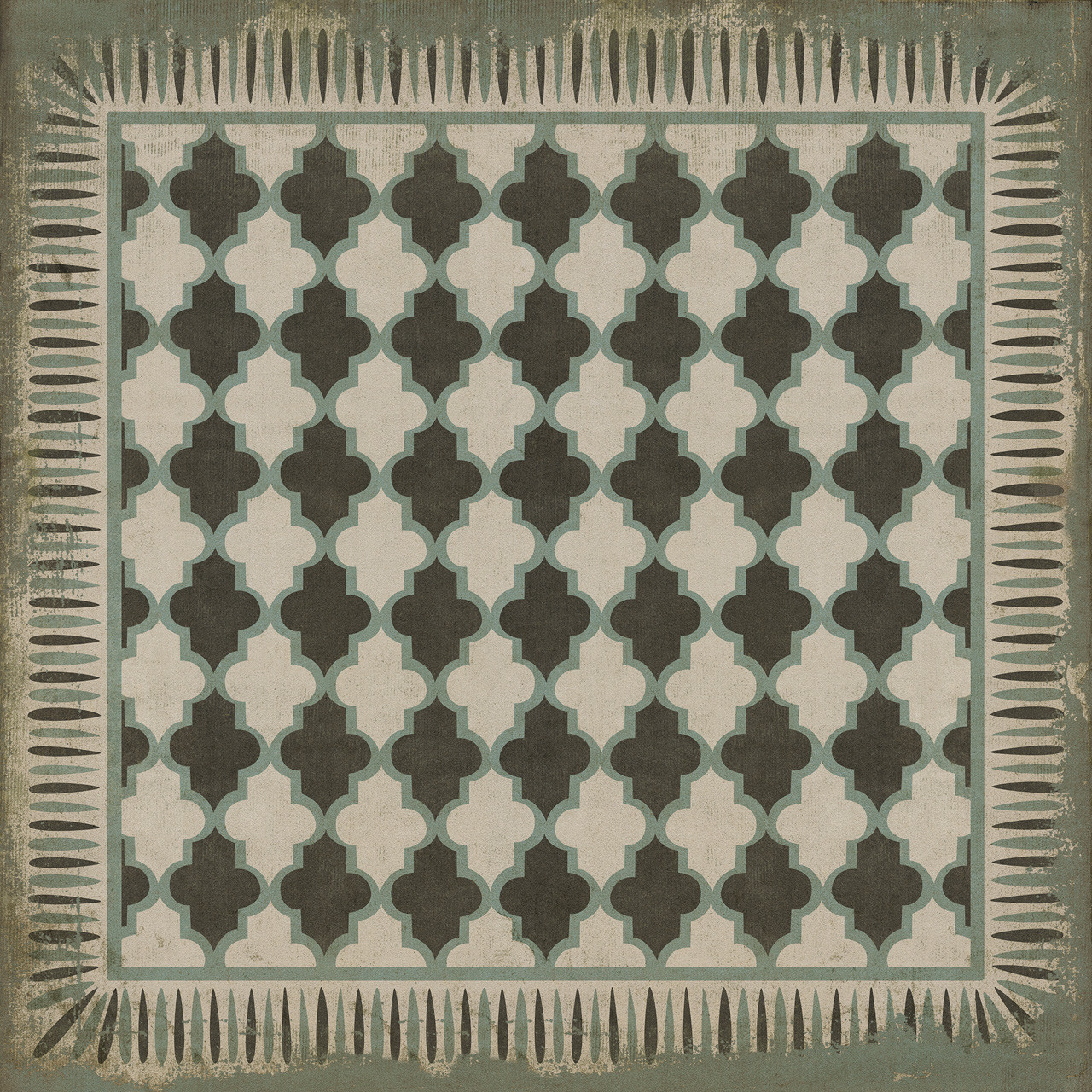Classic Pattern 10 Taj Mahal - vinyl floor cloth sizes 60x60, 72x72, 84x84, 96x96, 120x120