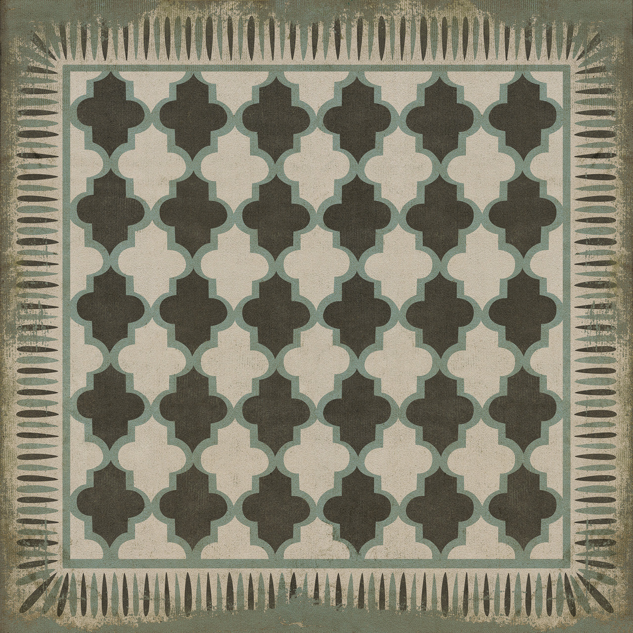 Classic Pattern 10 Taj Mahal - vinyl floor cloth sizes 36x36, 48x48