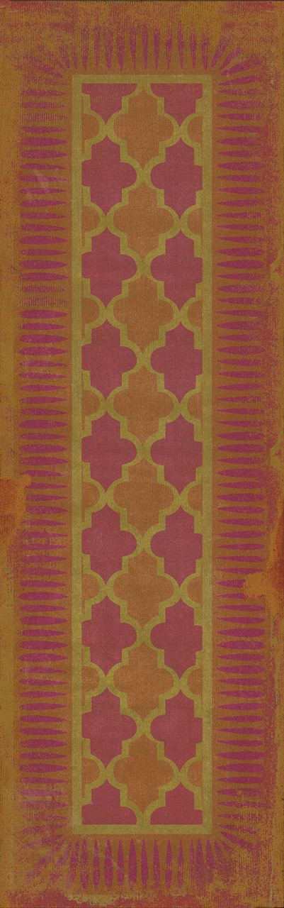 Classic Pattern 10 Magic Carpet - vinyl floor cloth sizes 26x83, 36x115