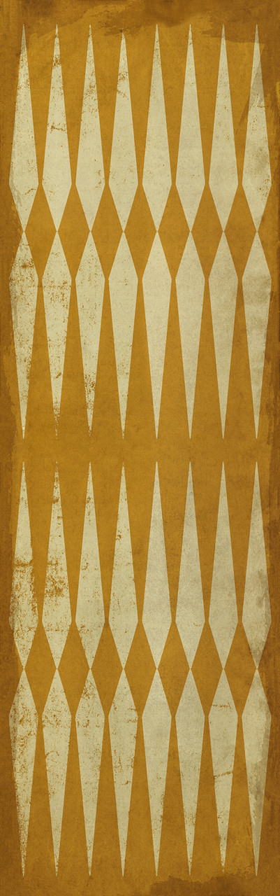 Classic Pattern 8 Eternal Sunshine - vinyl floor cloth sizes 24x77, 30x96, 26x83, 36x115