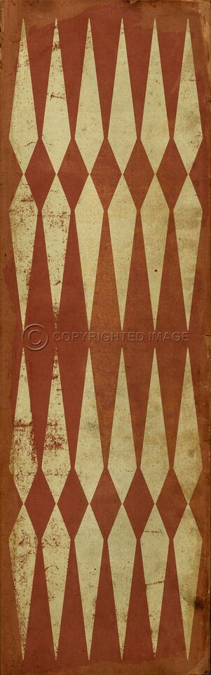 Classic Pattern 8 Dantes Inferno - vinyl floor cloth sizes 26x83, 36x115