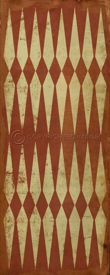 Classic Pattern 8 Dantes Inferno - vinyl floor cloth sizes 30x75, 36x90