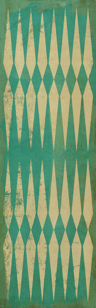 Classic Pattern 8 Crystalline - vinyl floor cloth sizes 26x83, 36x115