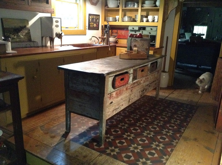 Classic Pattern 14 Great Expectations - vinyl floor cloth used in a historic home's kitchen