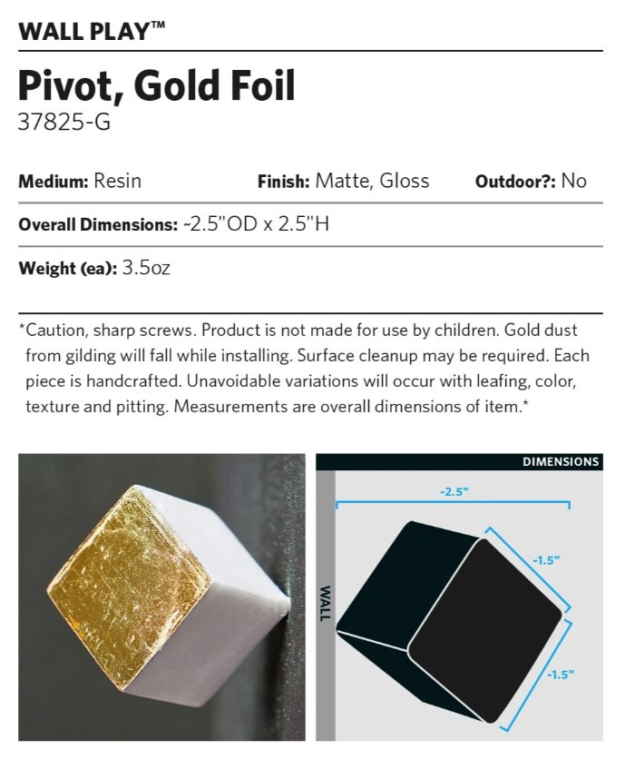 Wall Play Pivot Gold (set of 10)