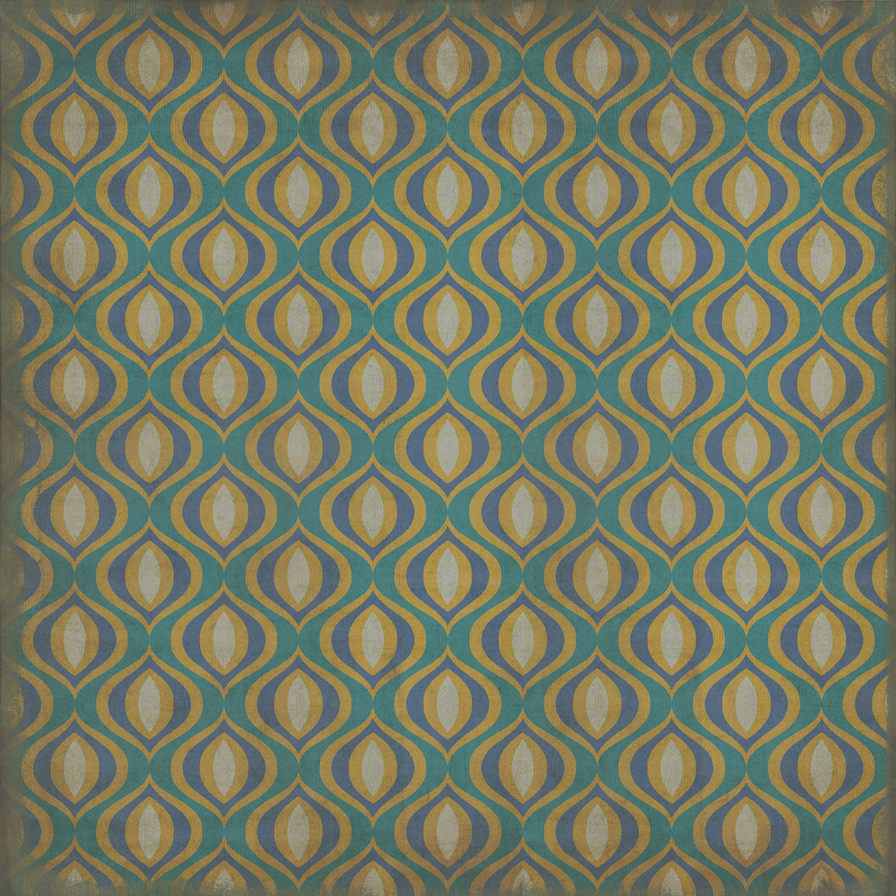 Classic Pattern 15 Atlantis - vinyl floor cloth sizes 84x84, 96x96, 120x120