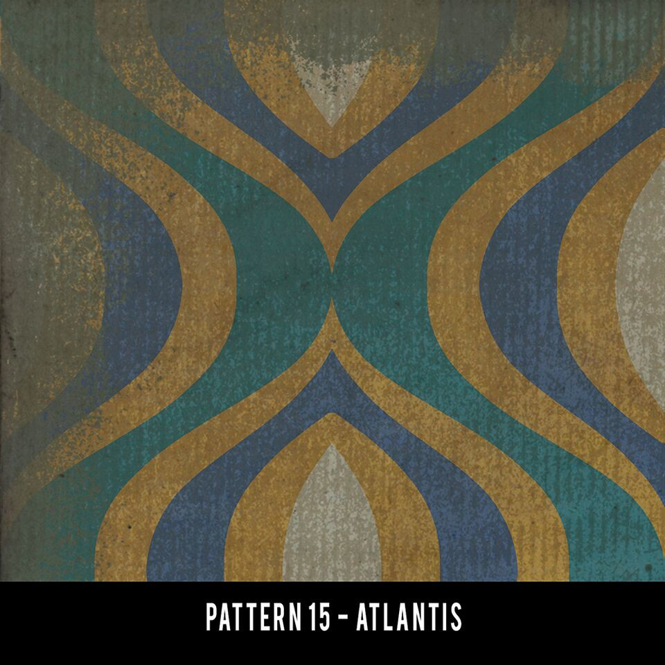 Classic Pattern 15 Atlantis - vinyl floor cloth sizes swatch sample