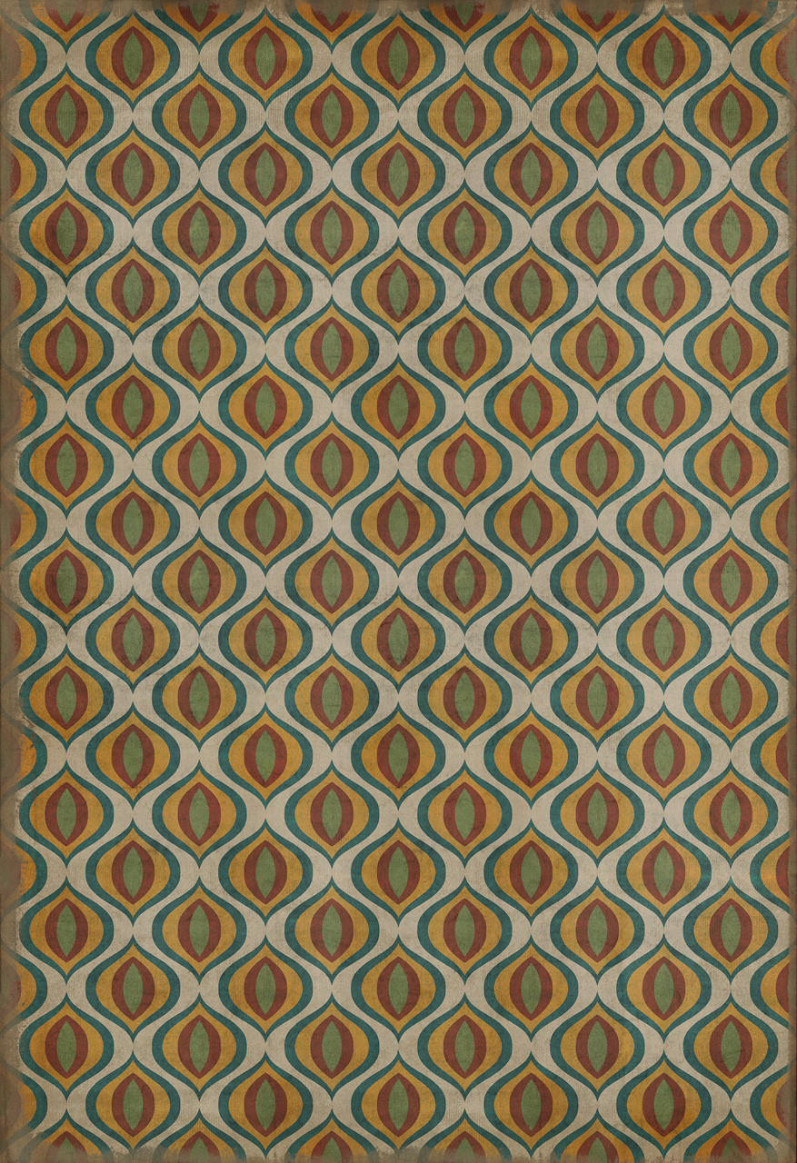 Classic Pattern 15 Svengali - vinyl floor cloth sizes 96x140, 120x175