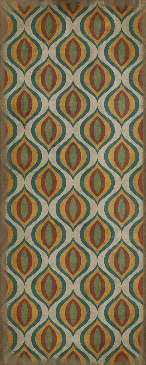 Classic Pattern 15 Svengali - vinyl floor cloth sizes 36x90, 30x75