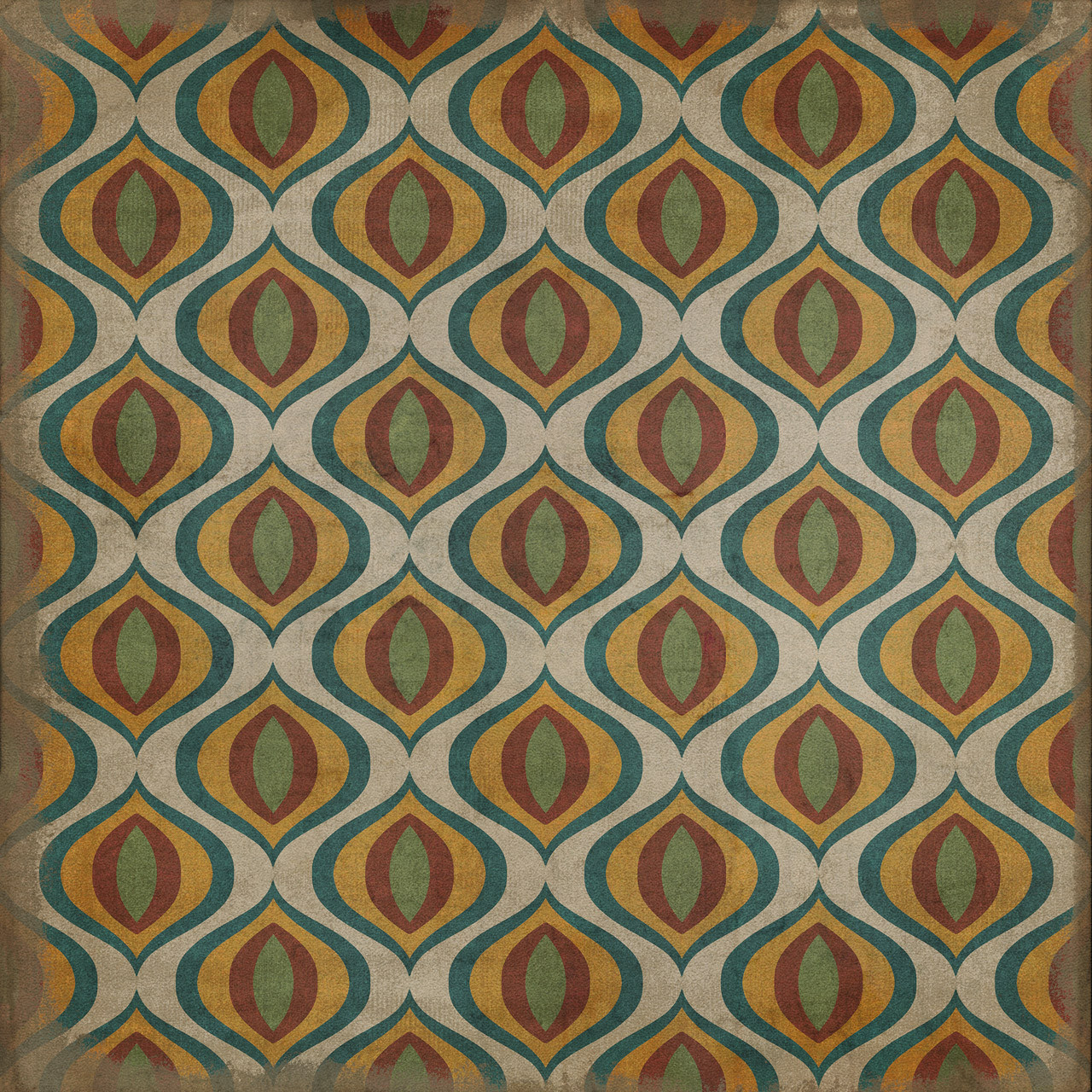 Classic Pattern 15 Svengali - vinyl floor cloth sizes 36x36, 48x48