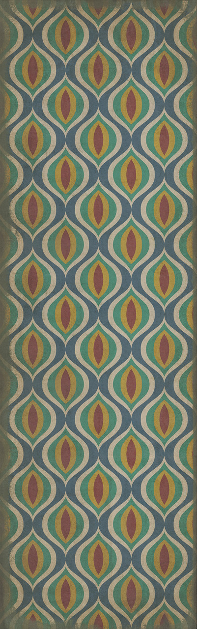 Classic Pattern 15 Constantinople - vinyl floor cloth sizes 26x83, 36x115