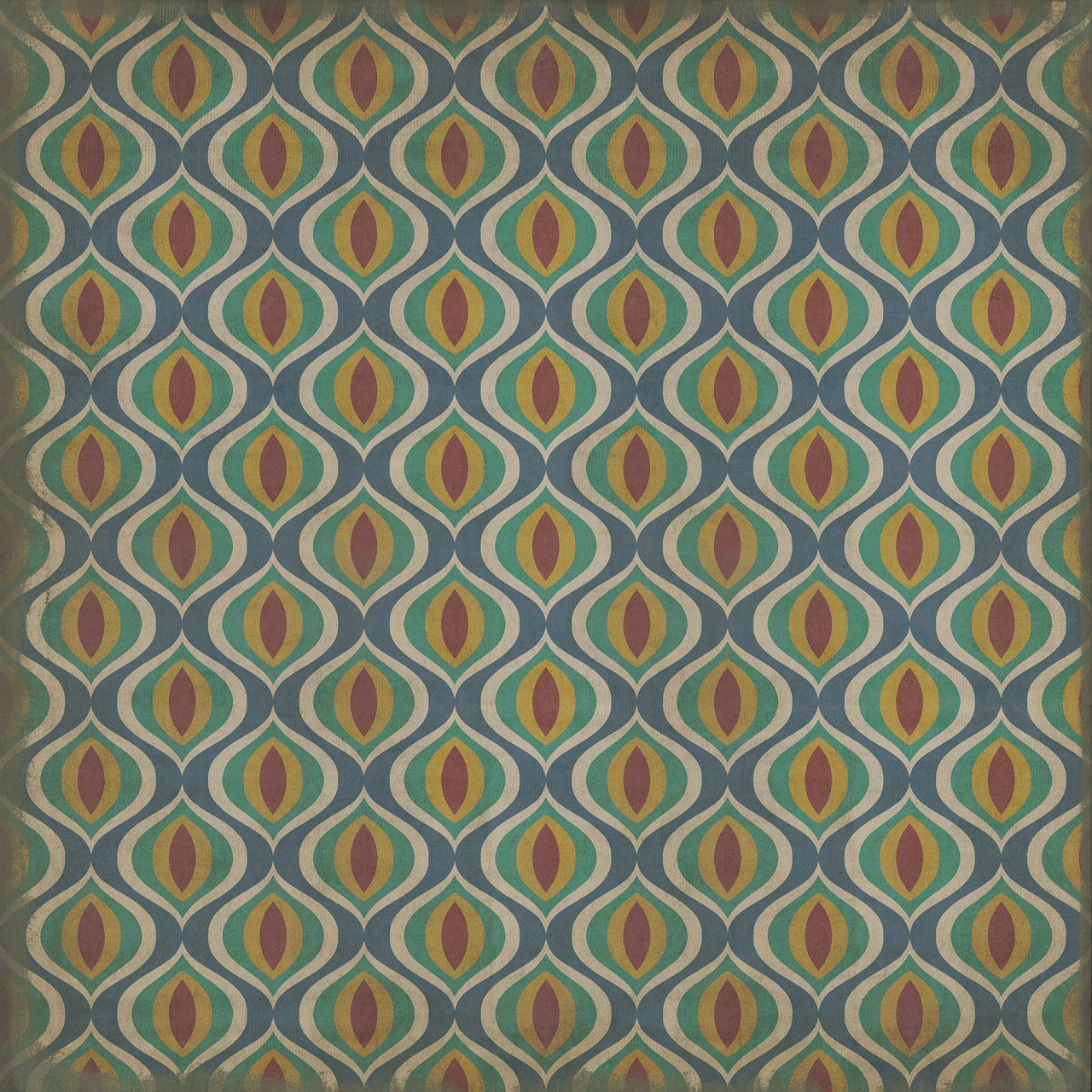 Classic Pattern 15 Constantinople - vinyl floor cloth sizes 84x84, 96x96, 120x120