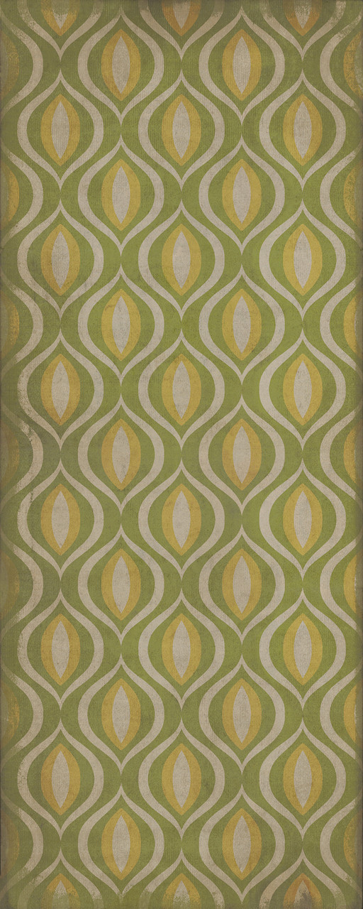 Classic Pattern 15 Eye of Newt - vinyl floor cloth sizes 30x75, 36x90