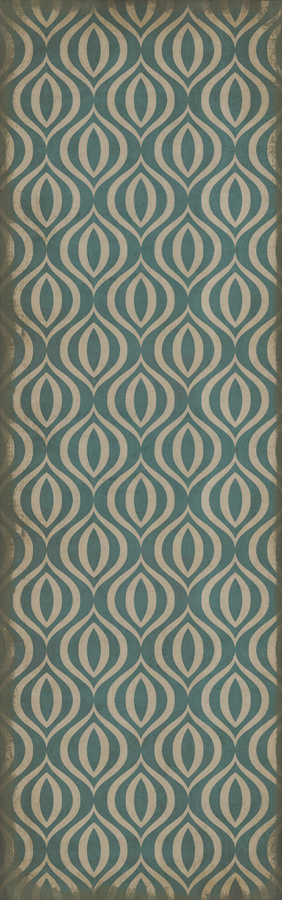 Classic Pattern 15 Lithium - vinyl floor cloth sizes 24x77, 30x96, 26x83, 36x115