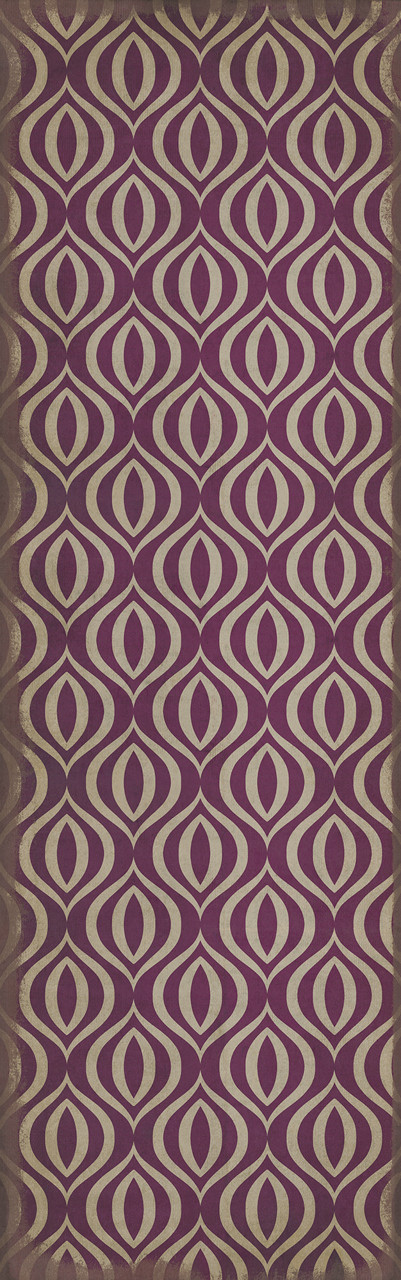 Classic Pattern 15 Purple Haze - vinyl floor cloth sizes 26x83, 36x115