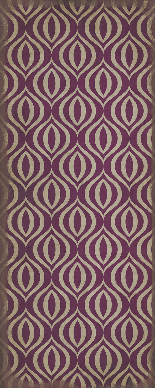 Classic Pattern 15 Purple Haze - vinyl floor cloth sizes 30x75, 36x90