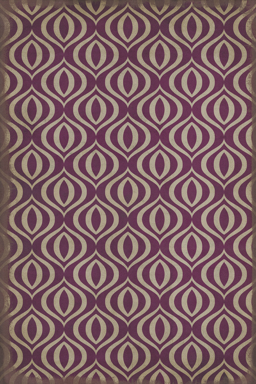 Classic Pattern 15 Purple Haze - vinyl floor cloth sizes 20x30, 24x36, 30x44, 38x56, 52x76, 70x102