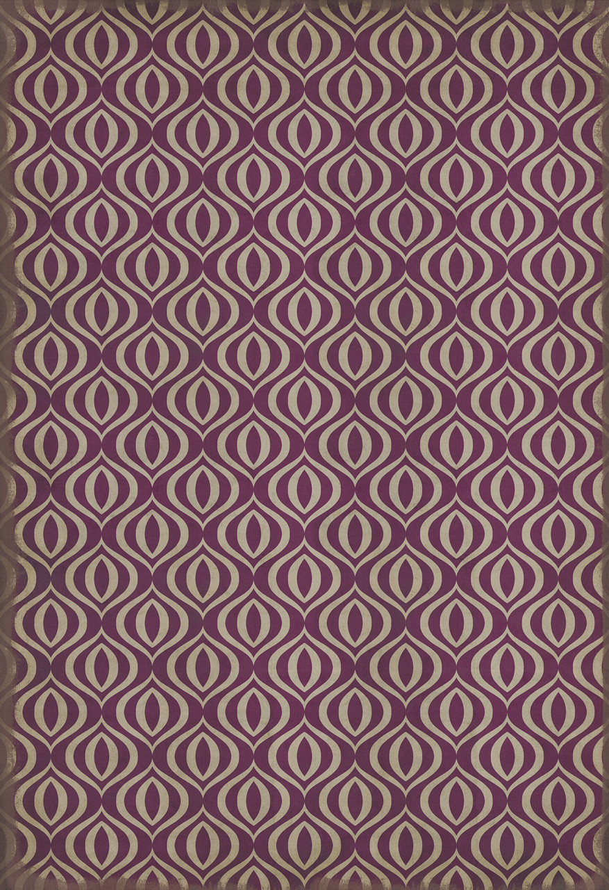 Classic Pattern 15 Purple Haze - vinyl floor cloth sizes 96x140, 120x175