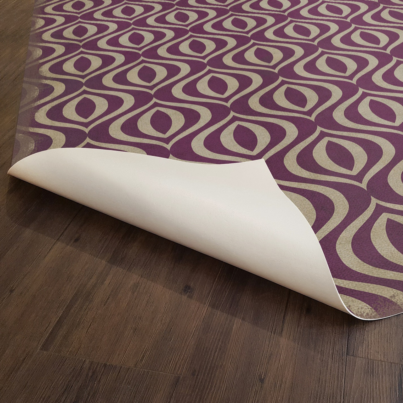 Classic Pattern 15 Purple Haze - vinyl floor cloth underside 