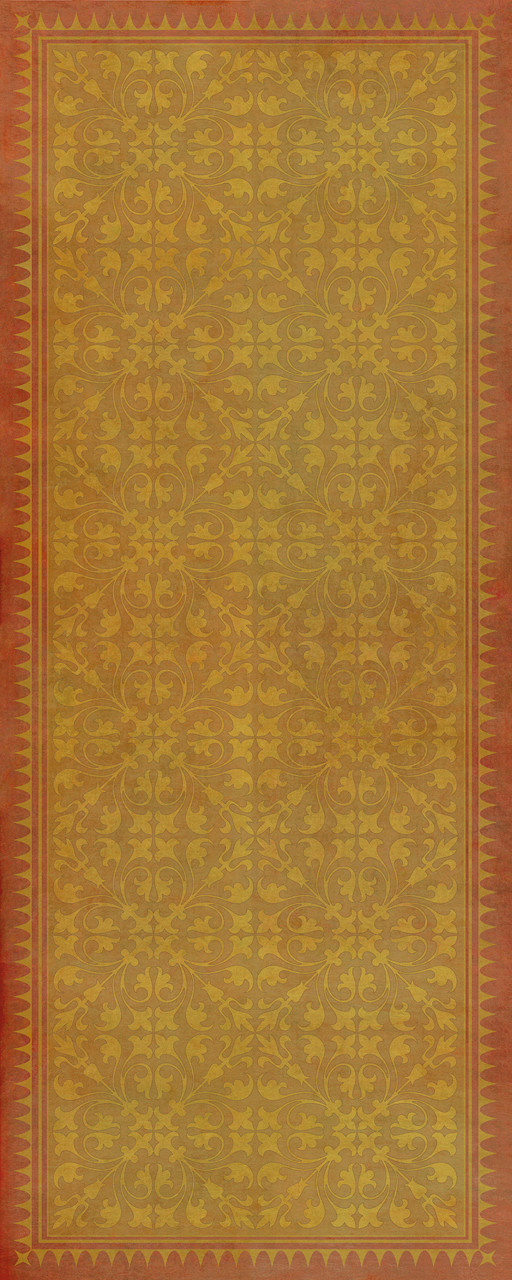 Classic Pattern 21 All in the Golden Afternoon - vinyl floor cloth sizes 30x75, 36x90