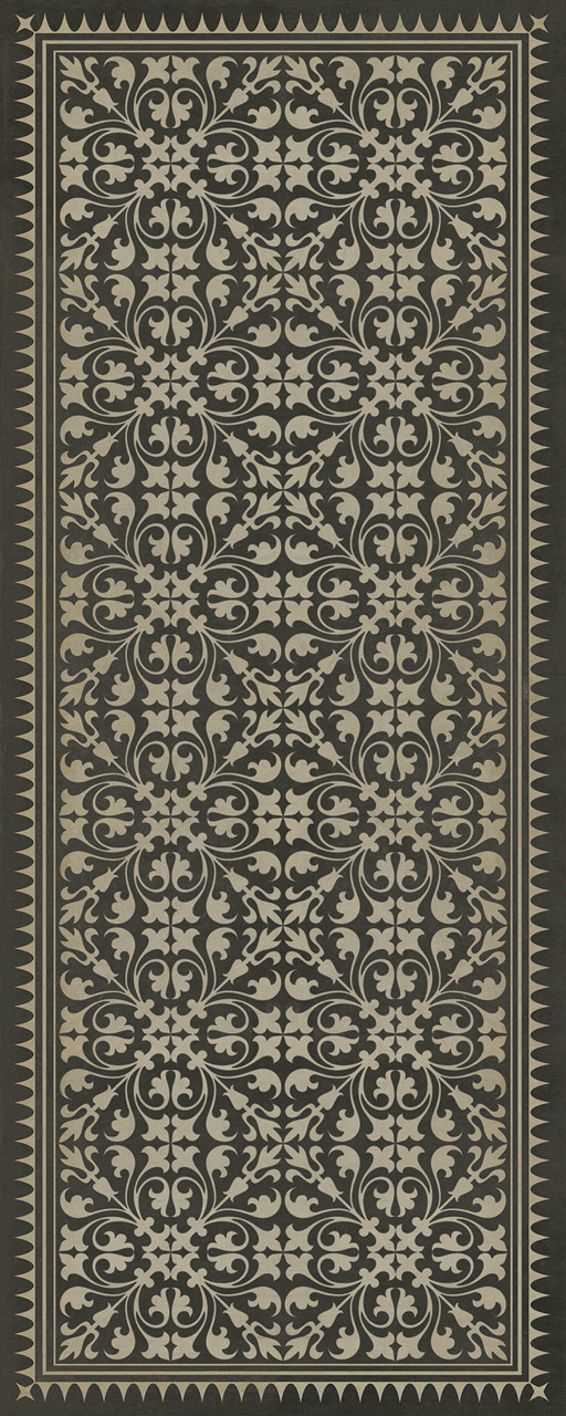 Classic Pattern 21 By Hook or By Crook - vinyl floor cloth sizes 30x75, 36x90