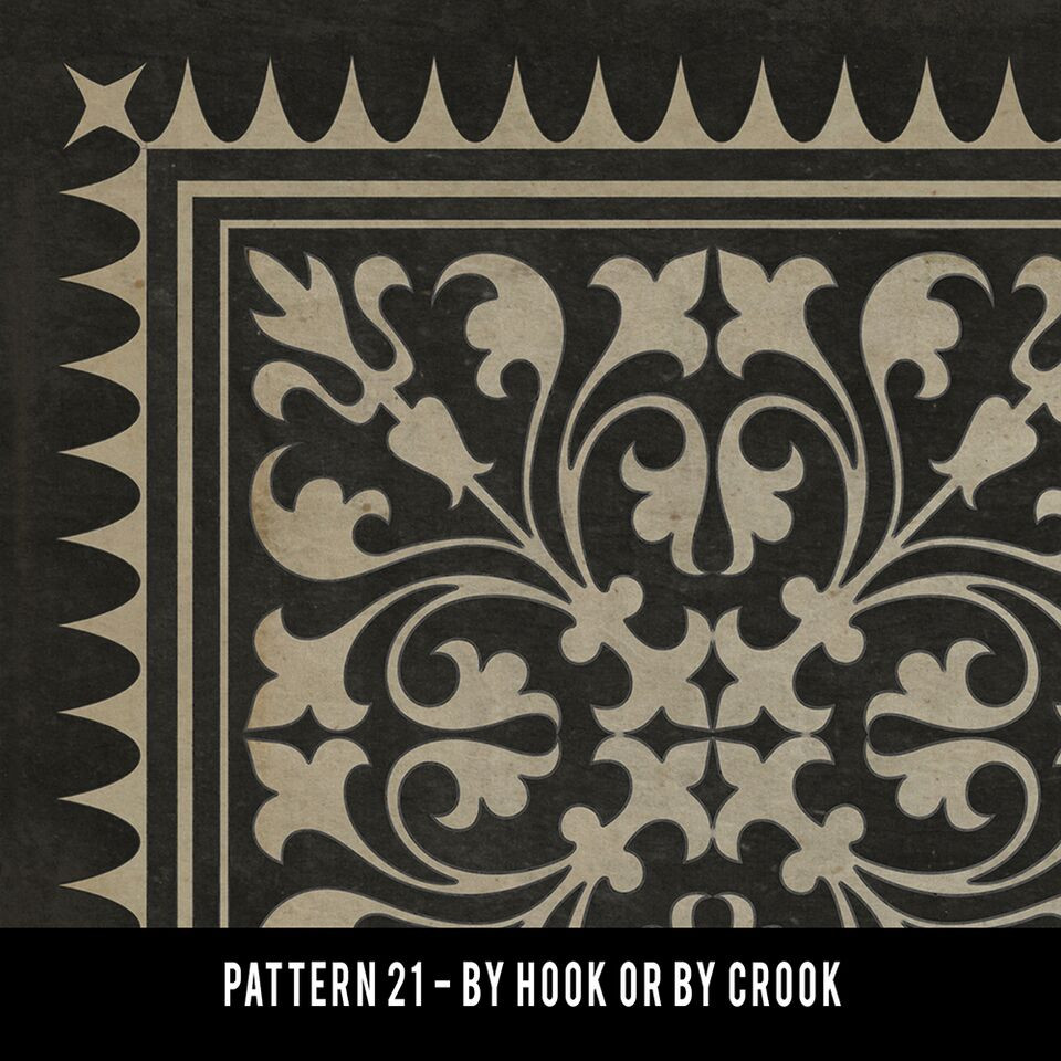 Classic Pattern 21 By Hook or By Crook - vinyl floor cloth swatch sample