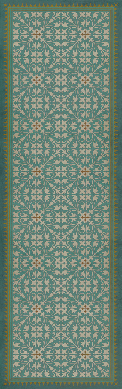 Classic Pattern 21 Contrariwise - vinyl floor cloth sizes 26x83, 36x115