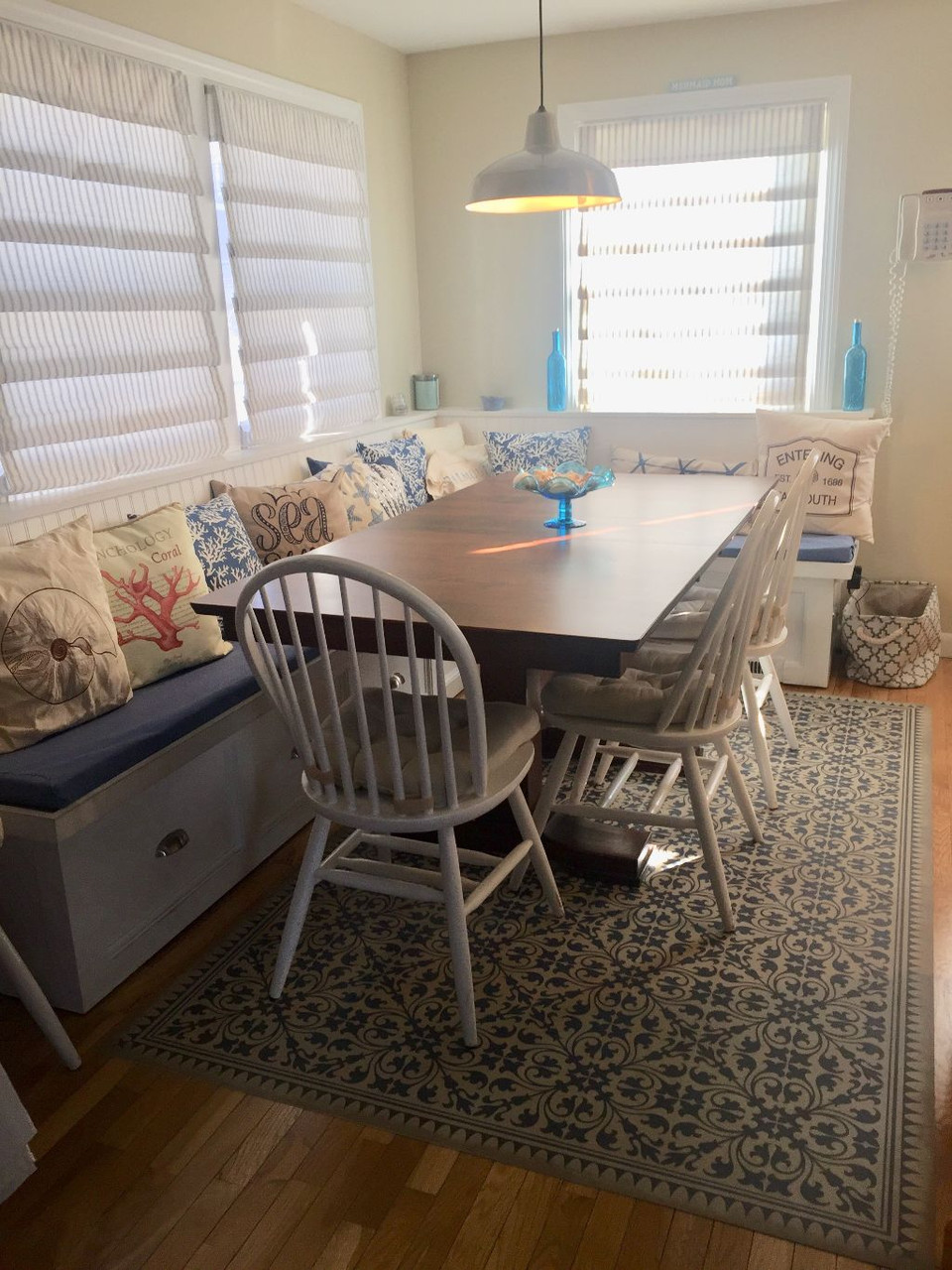 Classic Pattern 21 Mad Hatter Tea Party - vinyl floor cloth used in a dining area