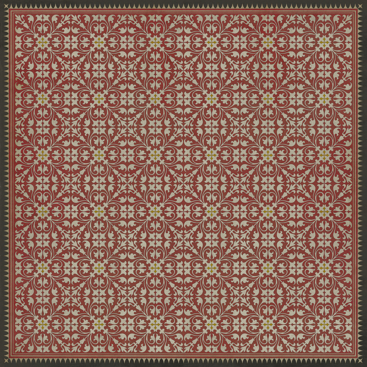 Classic Pattern 21 The Red Queen - vinyl floor cloth sizes 72x72, 84x84, 96x96, 120x120