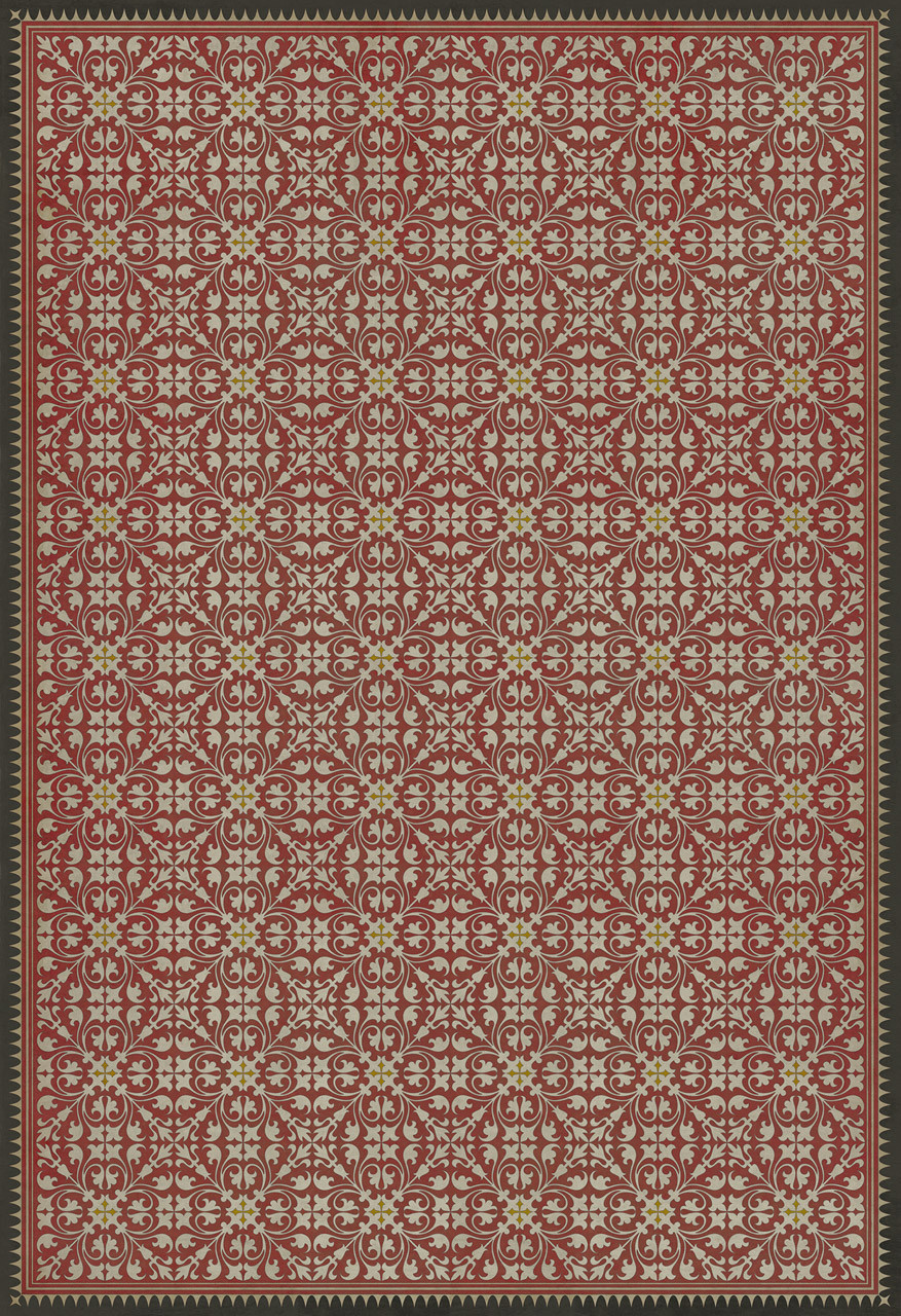 Classic Pattern 21 The Red Queen - vinyl floor cloth sizes 96x140, 120x175