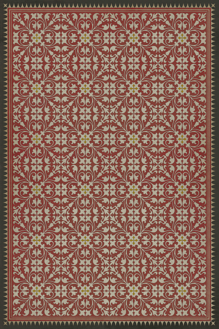 Classic Pattern 21 The Red Queen - vinyl floor cloth sizes 20x30, 24x36, 30x44, 38x56, 52x76, 70x102