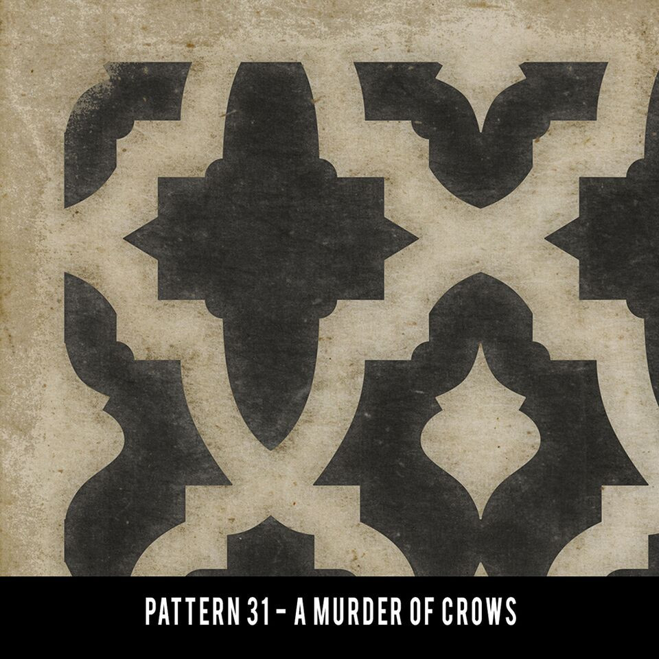 Classic Pattern 31 A Murder of Crows - vinyl floor cloth swatch sample