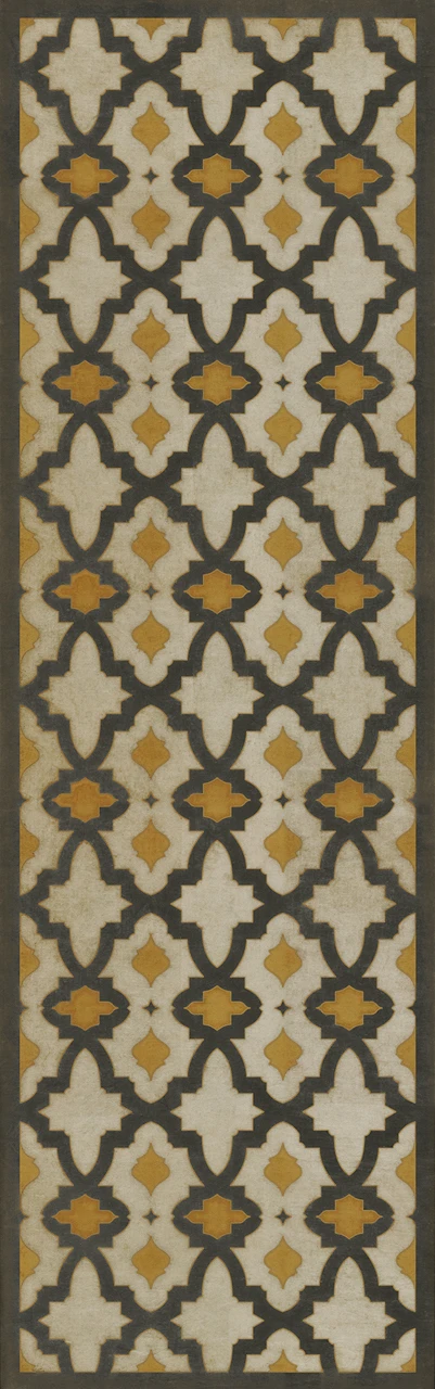 Classic Pattern 31 Rajha - vinyl floor cloth sizes 24x77, 30x96, 26x83, 36x115