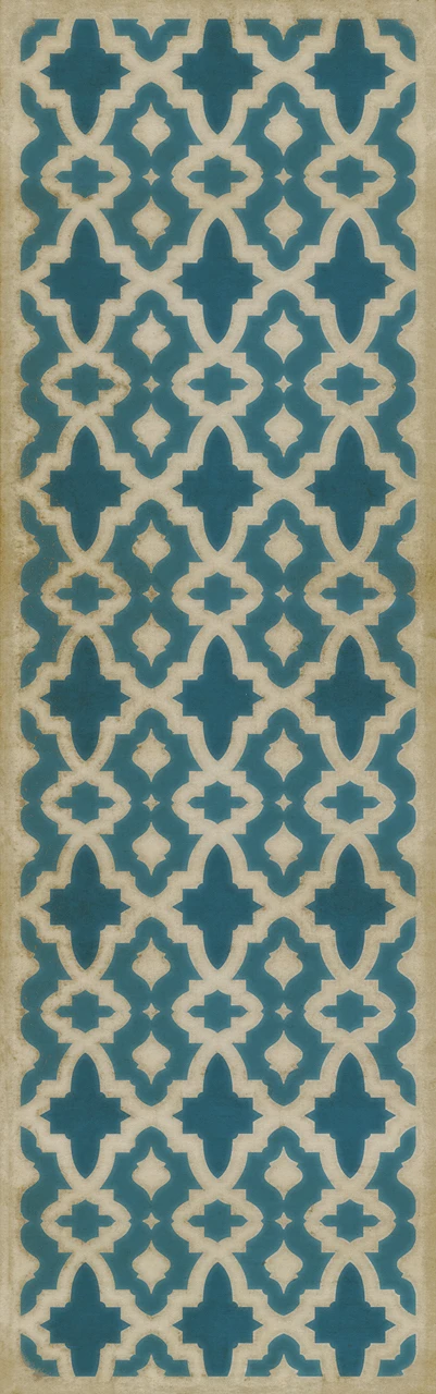 Classic Pattern 31 The Blue Mosque - vinyl floor cloth sizes 26x83, 36x115