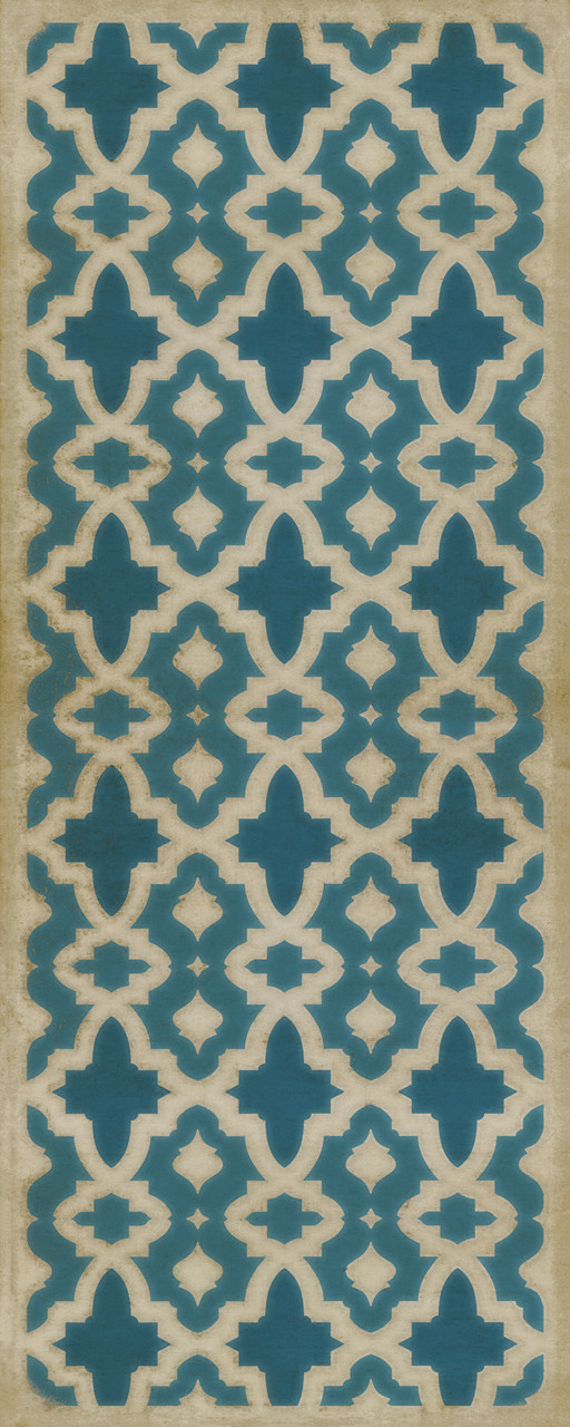 Classic Pattern 31 The Blue Mosque - vinyl floor cloth sizes 30x75, 36x90