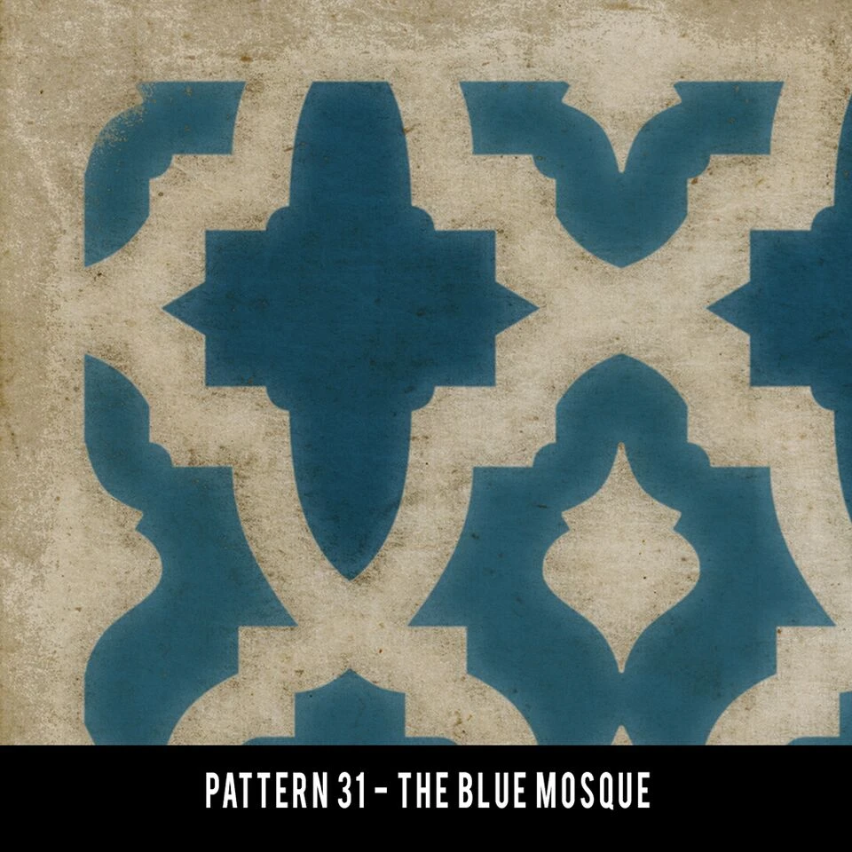 Classic Pattern 31 The Blue Mosque - vinyl floor cloth swatch sample