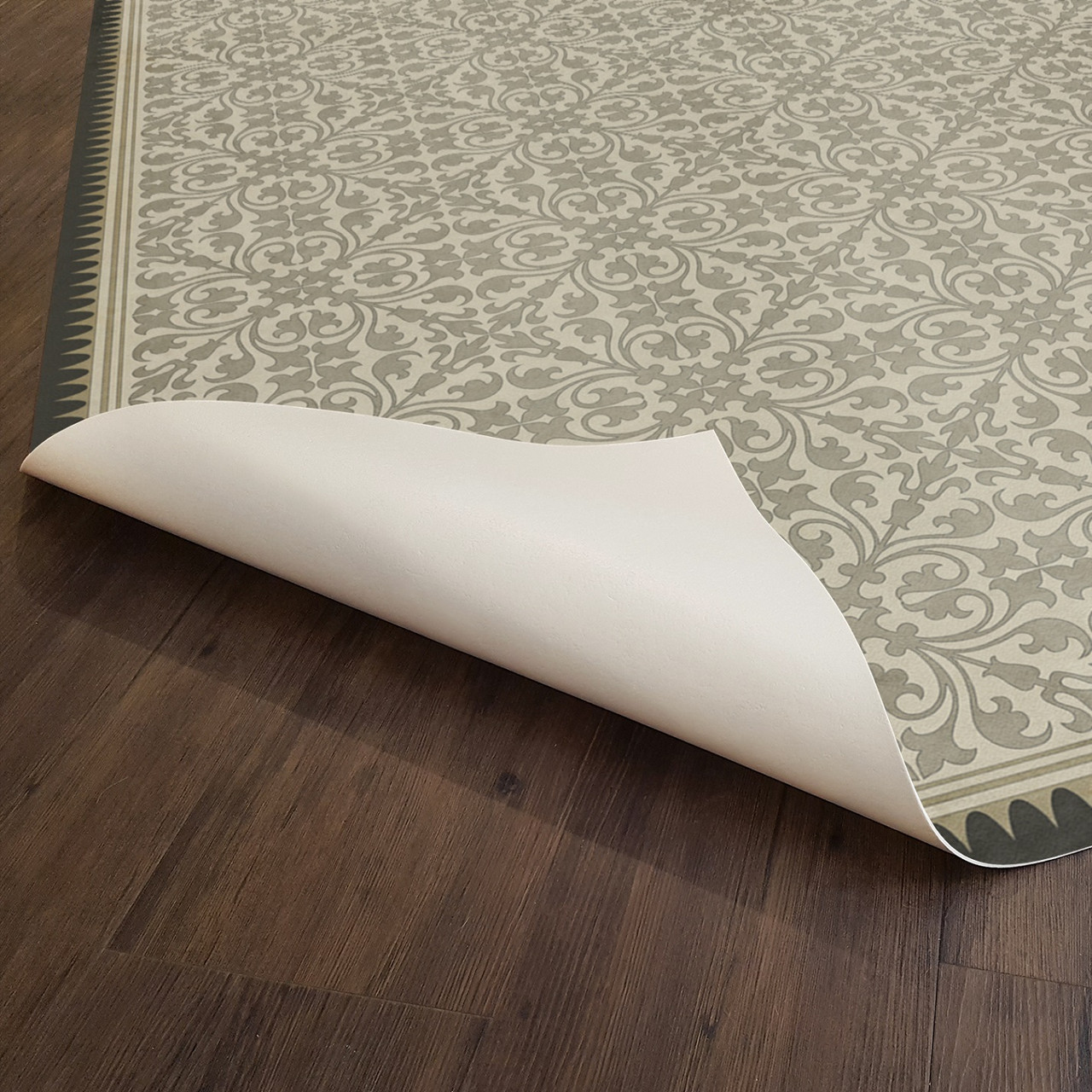Classic Pattern 21 The White Knight - vinyl floor cloth underside