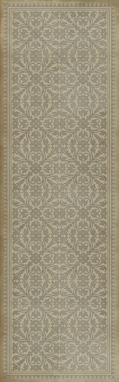 Classic Pattern 21 The White Rabbit - vinyl floor cloth sizes 24x77, 30x96, 26x83, 36x115