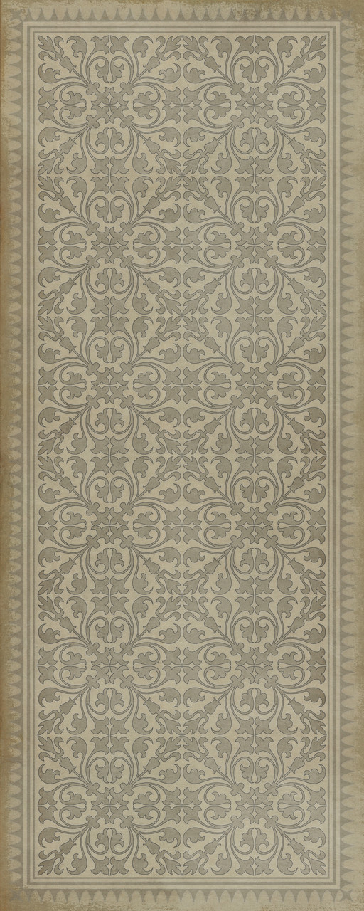 Classic Pattern 21 The White Rabbit - vinyl floor cloth sizes 30x75, 36x90