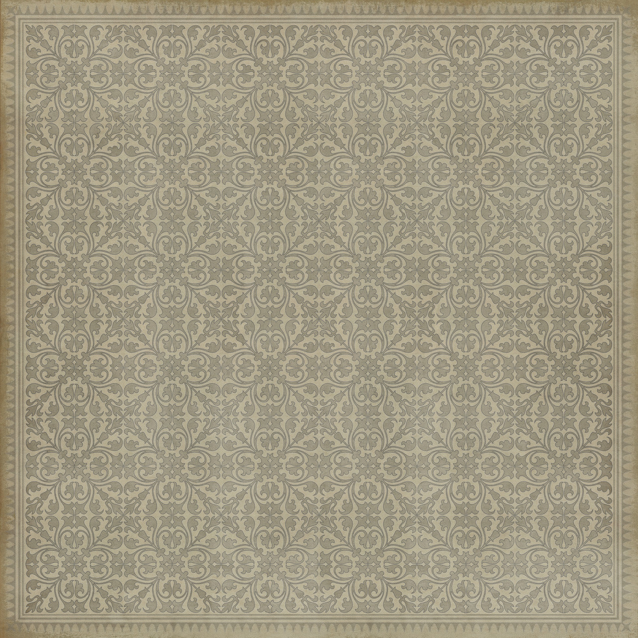 Classic Pattern 21 The White Rabbit - vinyl floor cloth sizes 72x72, 84x84, 96x96, 120x120