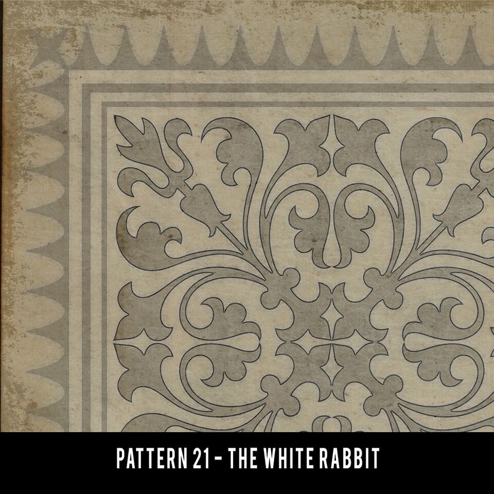 Classic Pattern 21 The White Rabbit - vinyl floor cloth swatch sample