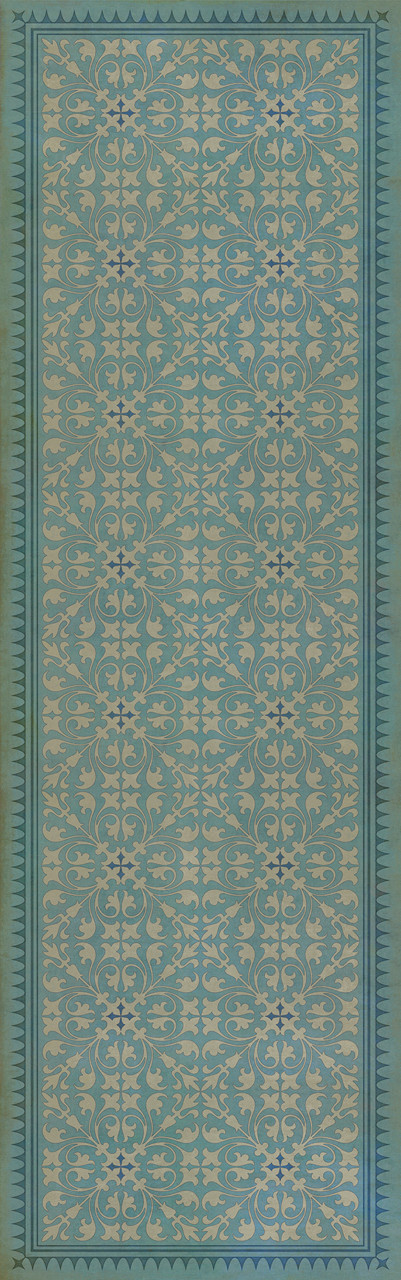 Classic Pattern 21 Through the Looking Glass - vinyl floor cloth sizes 26x83, 36x115