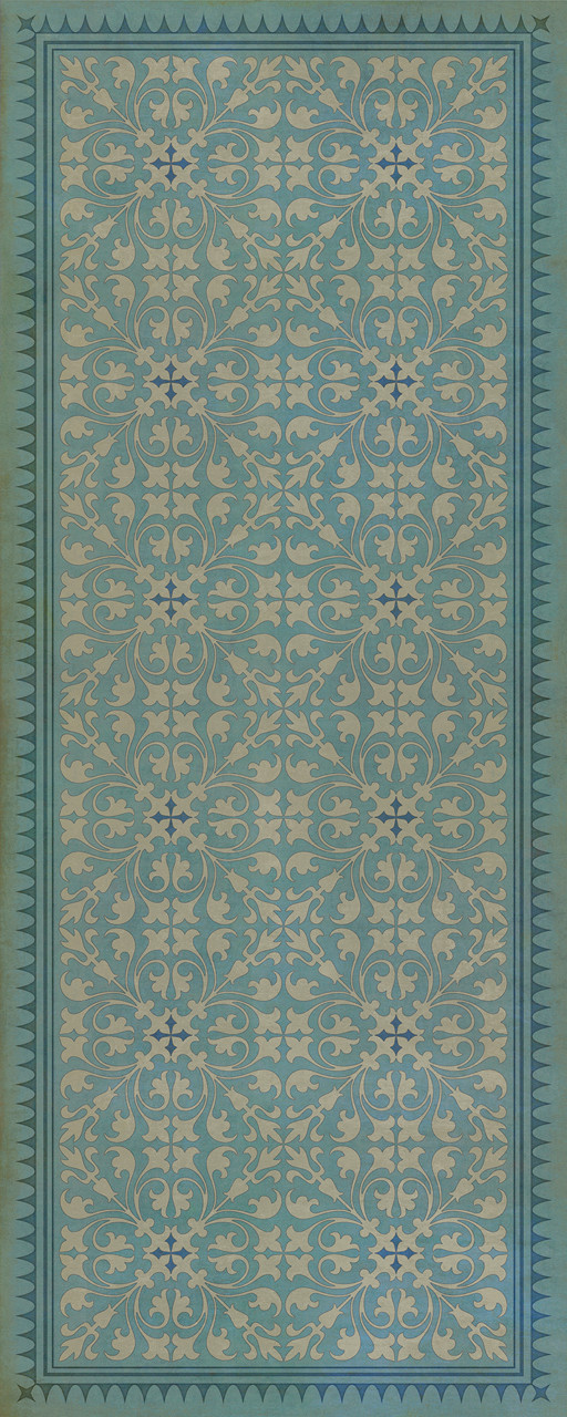 Classic Pattern 21 Through the Looking Glass - vinyl floor cloth sizes 30x75, 36x90