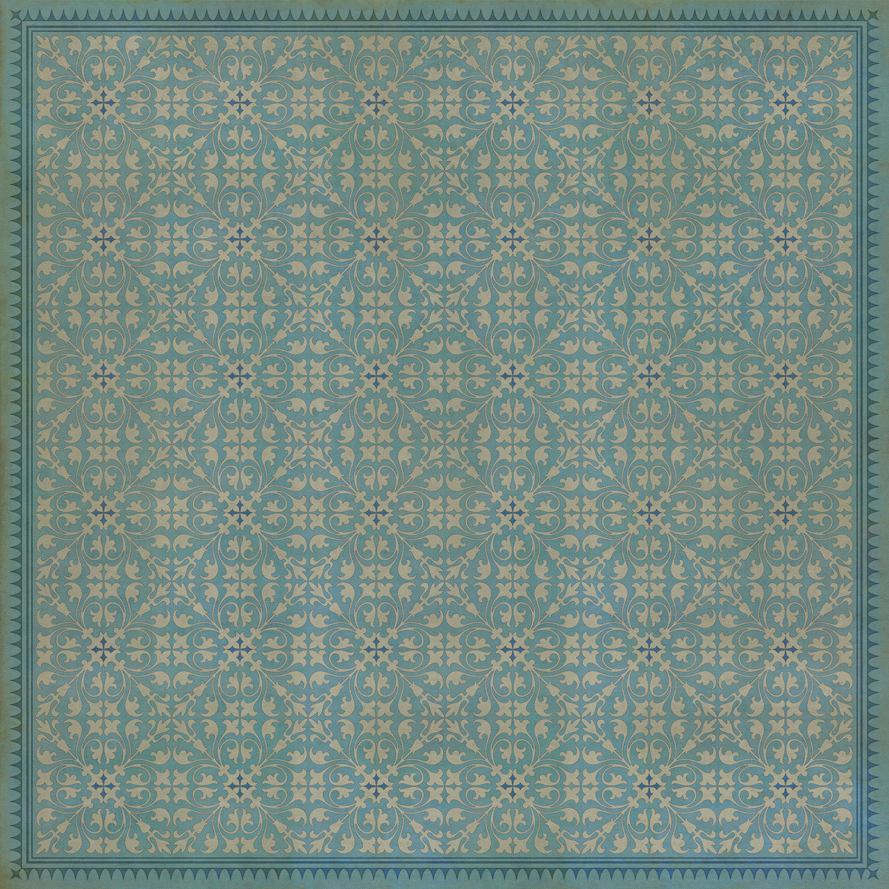 Classic Pattern 21 Through the Looking Glass - vinyl floor cloth sizes 72x72, 84x84, 96x96, 120x120