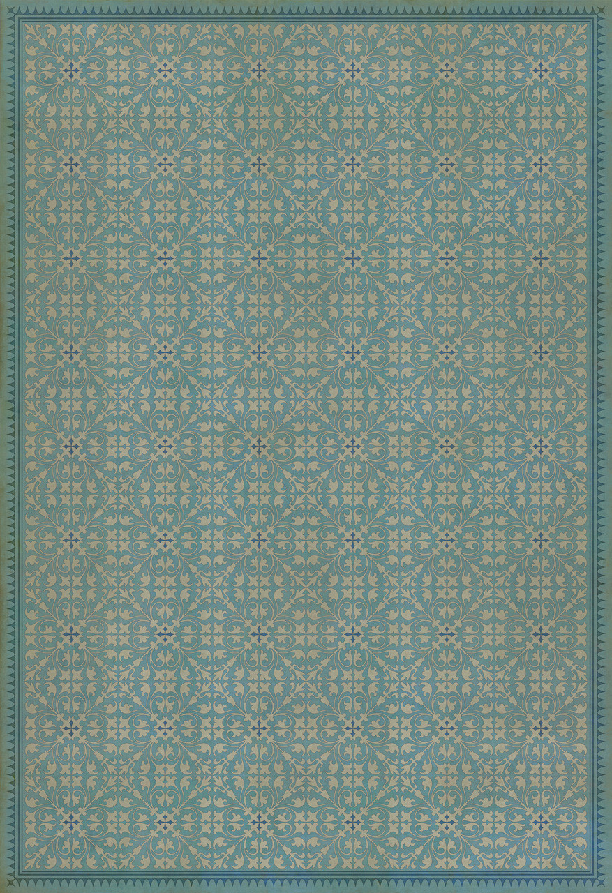 Classic Pattern 21 Through the Looking Glass - vinyl floor cloth sizes 96x140, 120x175