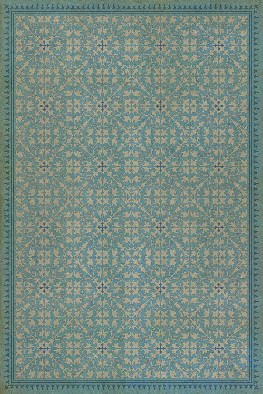 Classic Pattern 21 Through the Looking Glass - vinyl floor cloth sizes 20x30, 24x36, 30x44, 38x56, 52x76, 70x102