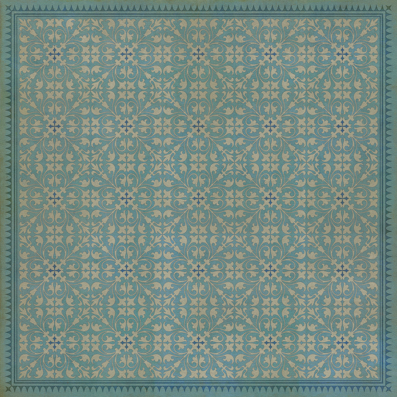 Classic Pattern 21 Through the Looking Glass - vinyl floor cloth sizes 36x36, 48x48, 60x60