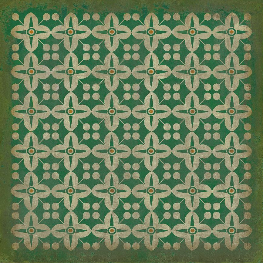 Classic Pattern 3 The Emerald City (distressed) - vinyl floor cloth sizes 60x60, 72x72